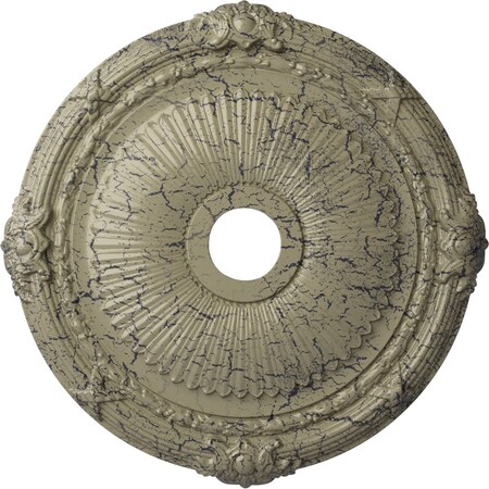 Ekena Millwork Heaton Medallion (Canopies up to 6 1/2"), 27 1/2"OD x 3 7/8"ID x 2 1/4"P, Castle Stone Crackle CM27HECSC